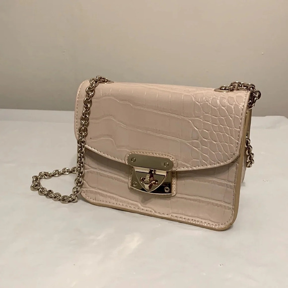 SAM EDELMAN NWOT Hudson Mini Crossbody Bag in Cream with Gold Chain - Picture 2 of 11